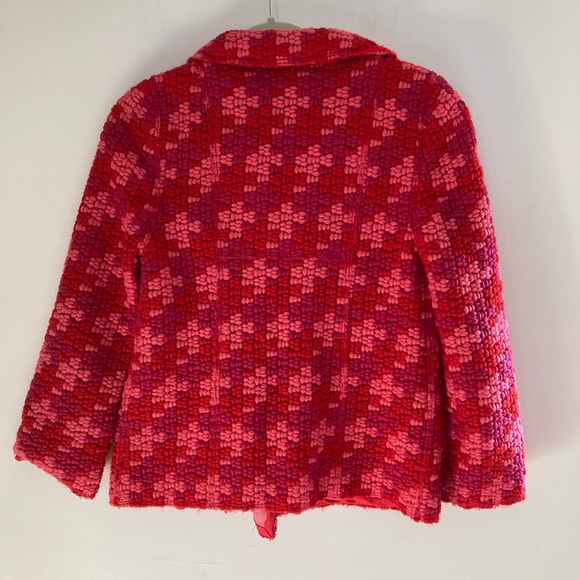 Vintage Marc Jacobs Mainline Pink & Red Tweed Wool & Silk Double Breasted Jacket - Picture 2 of 9
